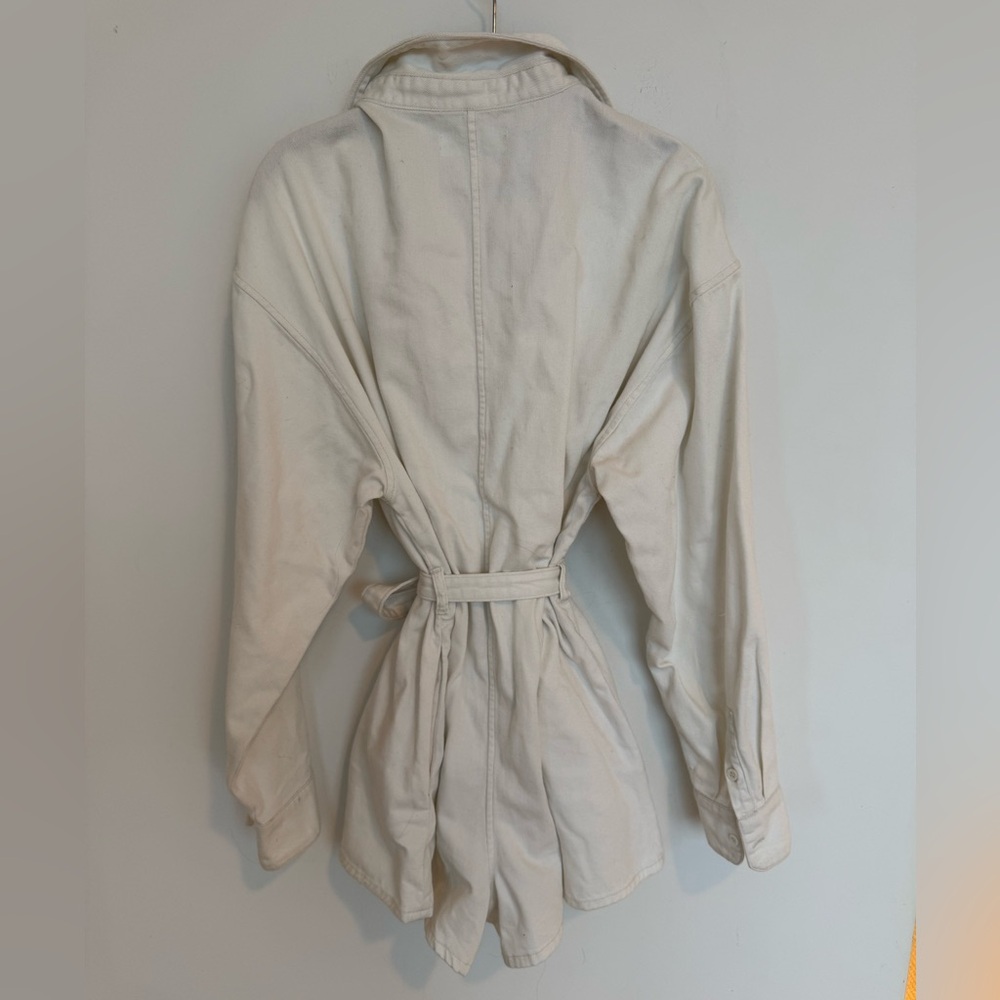 The Frankie Shop Wren White Denim Romper - Picture 7 of 10